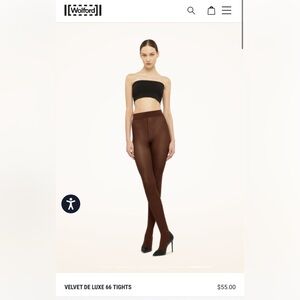 Wolford VELVET DE LUXE 66 TIGHTS in brown size M NWOT